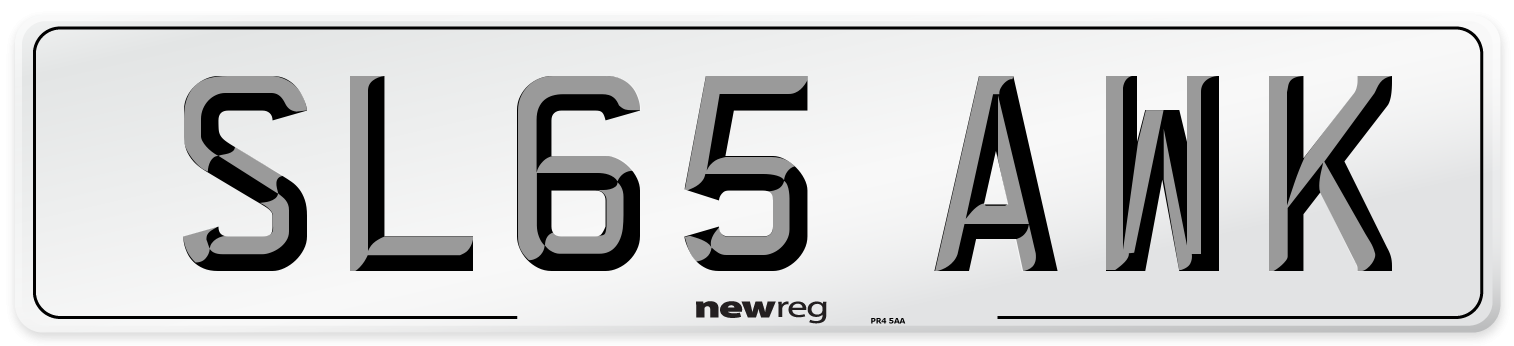 SL65 AWK Number Plate from New Reg